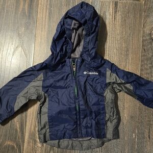 Columbia Navy and Gray Kids' Hooded Raincoat